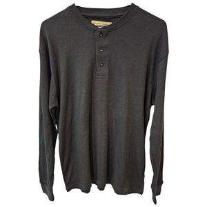 Big Ball Sports Thermal Waffle Knit Long Sleeve Black Shirt Medium